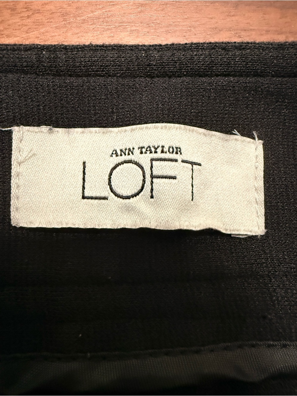 LOFT Black Knit Suit, Rounded-Collar Button-Front Blazer and Flat Front Pants - Picture 13 of 16